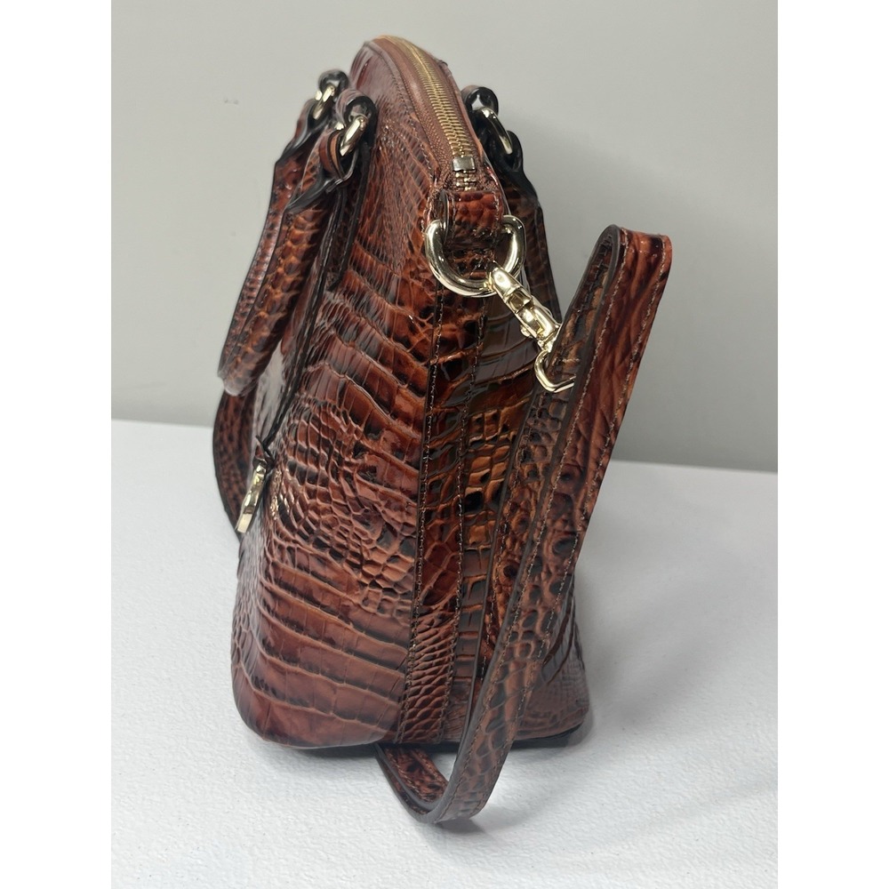Brahmin Duxbury Satchel Pecan Melbourne Handbag Purse With Strap - Picture 5 of 16